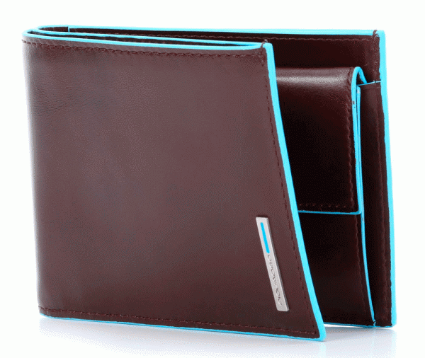 Кошельки Piquadro Blue Square (PU257B2/MO) красный/коричневый телячья кожа
