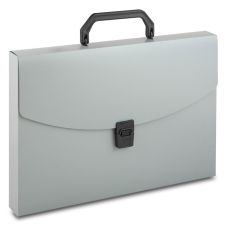 Портфель Бюрократ BPP01grey 1 отделение А4 пластик 0.7мм серый