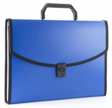 Портфель Бюрократ BPP6Lblu 6 отделений с окантовкой А4 пластик 0.7мм синий